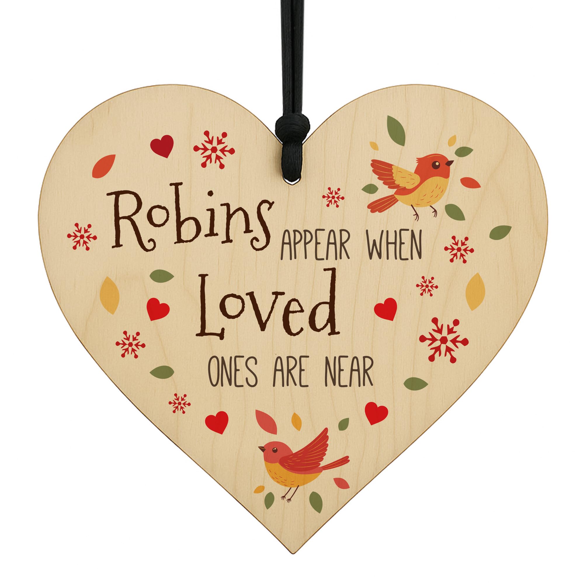 Red Ocean Memorial Heart For Mum Dad Nan Grandad Robin Remembrance For Christmas Tree Decoration Robins Appear When Loved Ones Are Near Keepsake