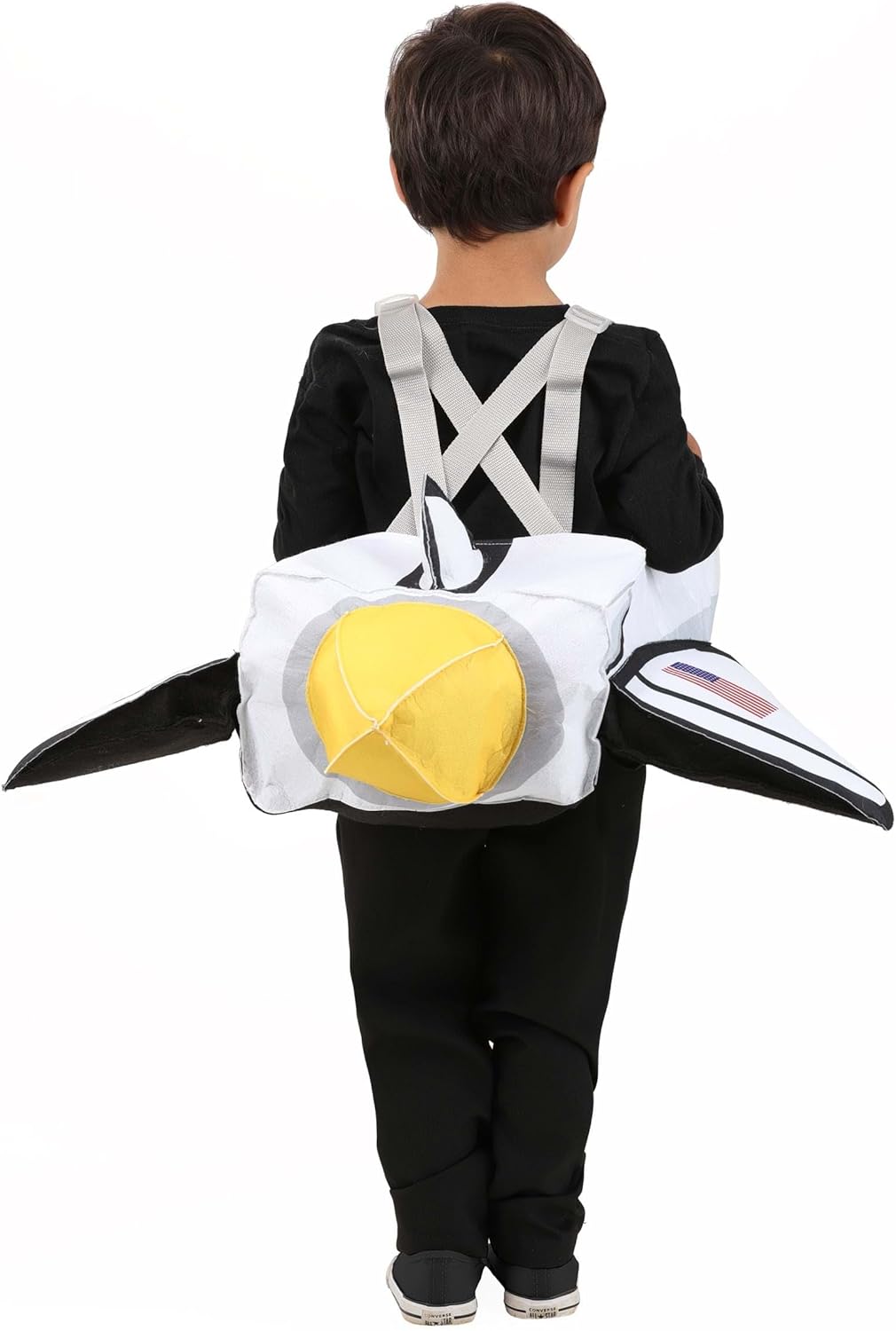 Toddler Ride-On Space Rocket Costume | Aircraft Outfit with Adjustable Straps and Printed Shuttle Design - Image 3