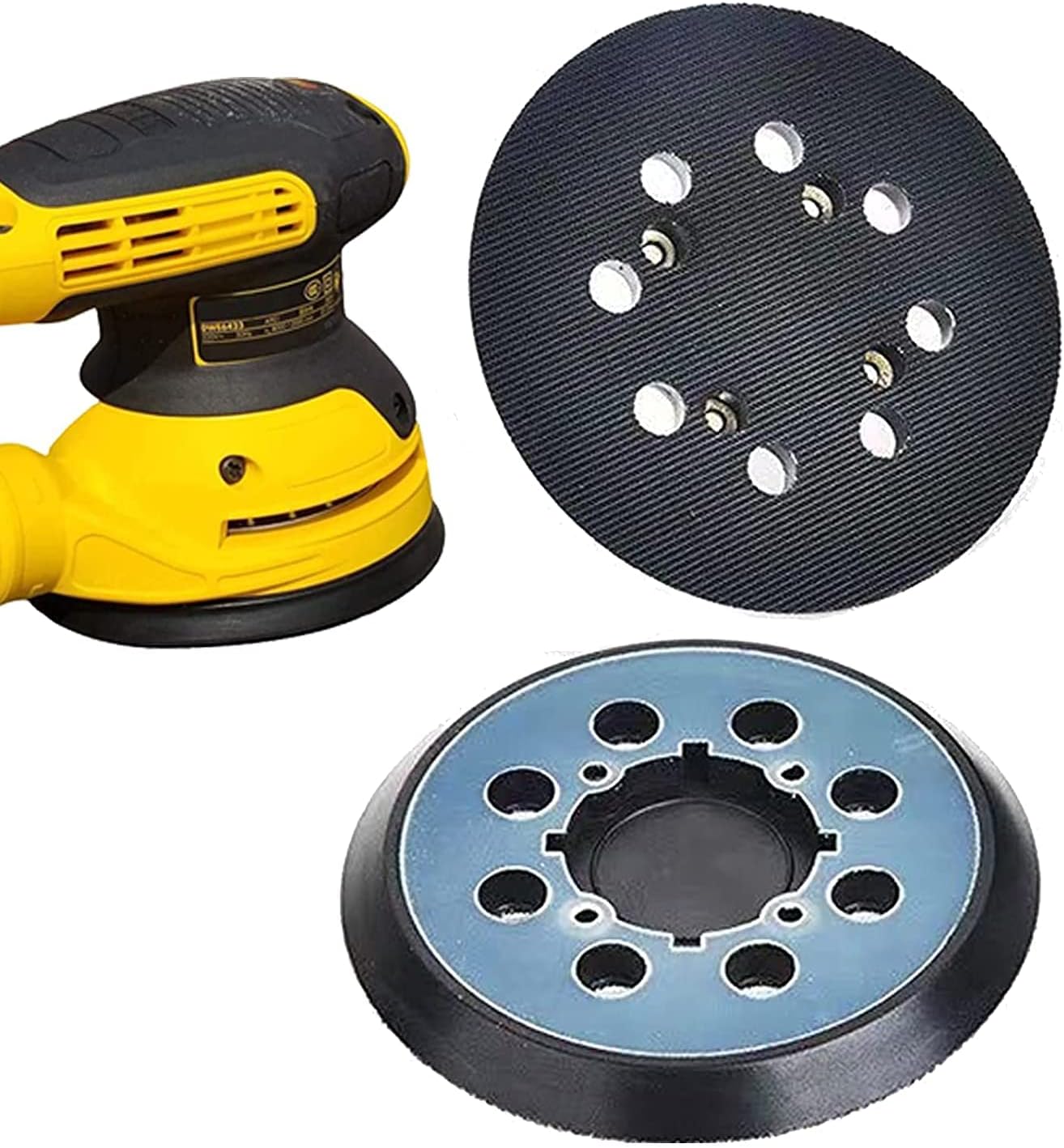 2 Pack 5 inch 8 Hole Hook and Loop Replacement Sanding Pad for DeWalt DWE64233 & N329079 Compatible with DWE6423/6423K, DWE6421/6421K, DWE6421-B2, DWE6421-B3, DWE6421-BR, DCW210B (2 Packs)