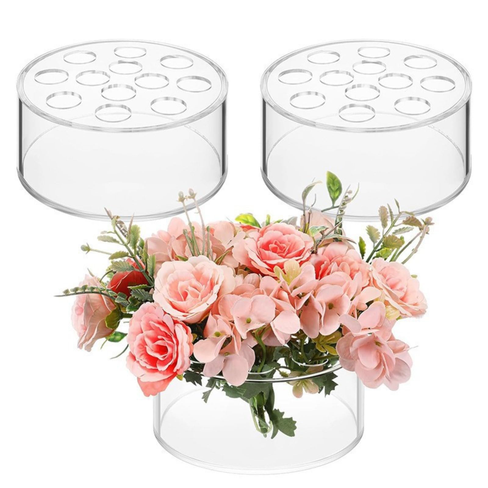 Vase en acrylique transparent 12 trous pour composition florale table