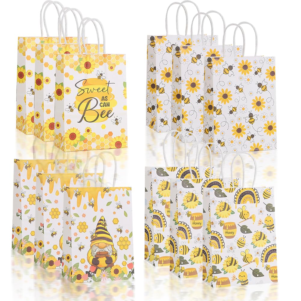 Frienda Babyparty-Geschenktüten Mit Griff – 25 Stück Im Bienen-Design