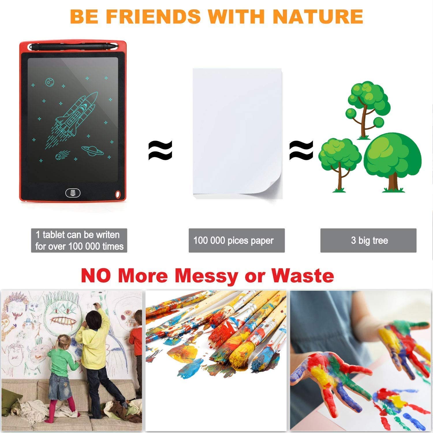 Bigplayer Tablet for Kids Writing Pad Slate for Kids Electronic LCD Writing Tablet for Kids 8.5 Inch New Gadget Gift for Kids 3