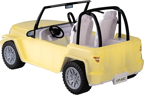 Miniatura 7 de Auto de juguete de moda para muñecas, vehículo de muñeca todoterreno que cambia de color bajo la luz solar, auto convertible de 2 asientos con