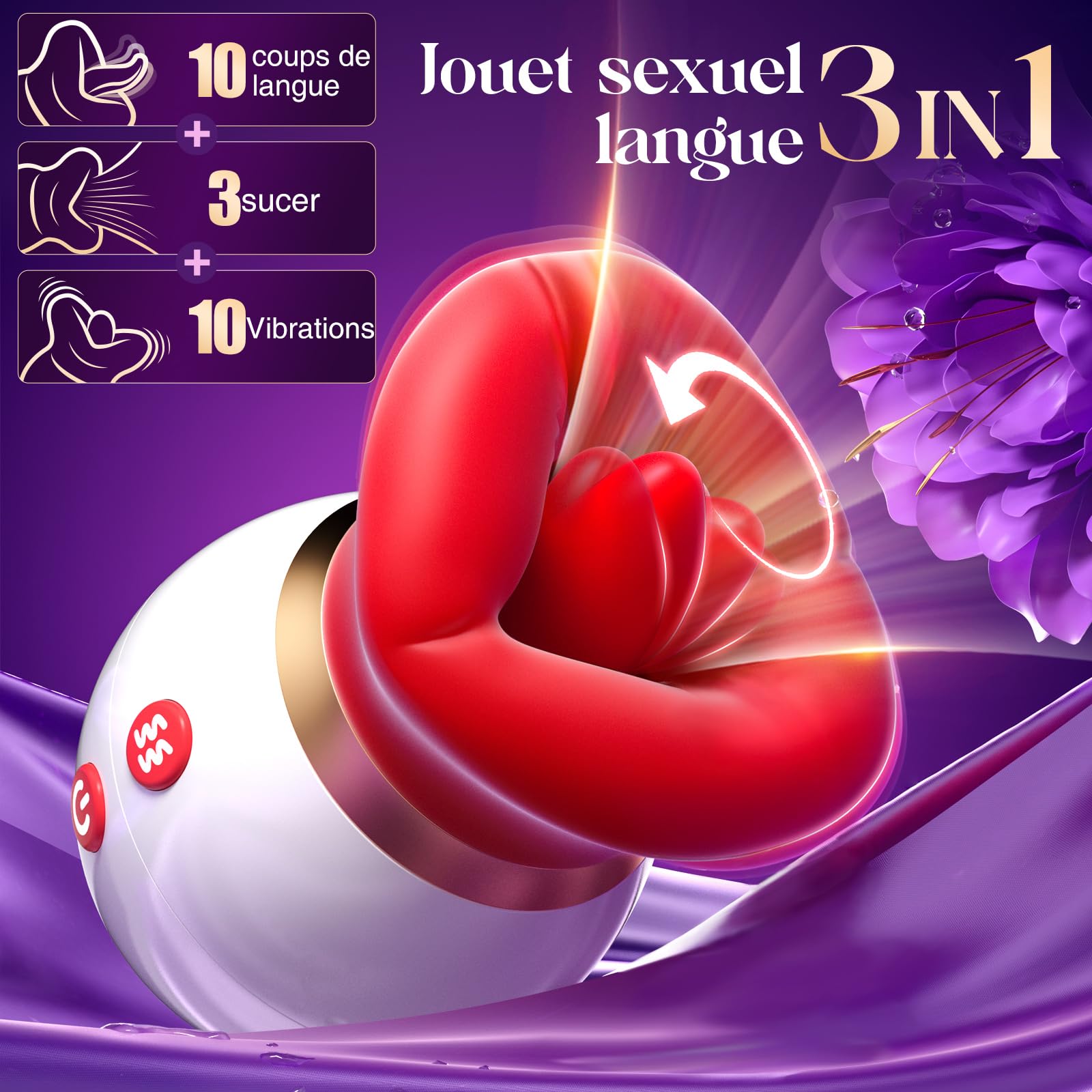 Vibratoreper Donna Clotoride mit APP, Succhia Clotoride per donna Vibratore, Sexytoysys donna Vibratori Stimolatore Femminile Rotazione a 360 gradi con modalità 3x10 Vibratore Donna Sex Toys