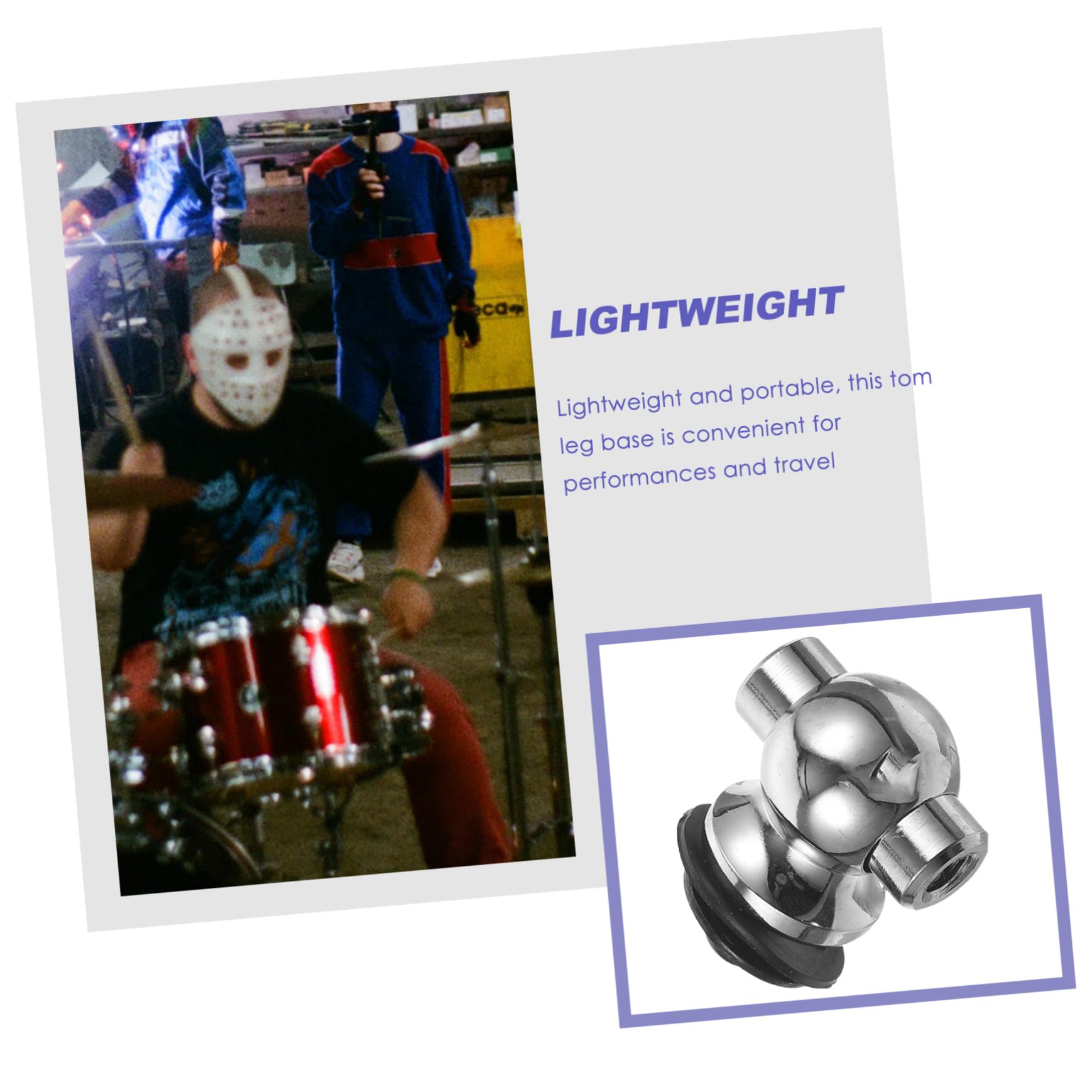 Yardwe Tom Drum Kit Mount Bracket Zinc Alloy Dual Sided Drum Ear Support Lightweight and Portable Percussion Base for Drums and Easy Installation