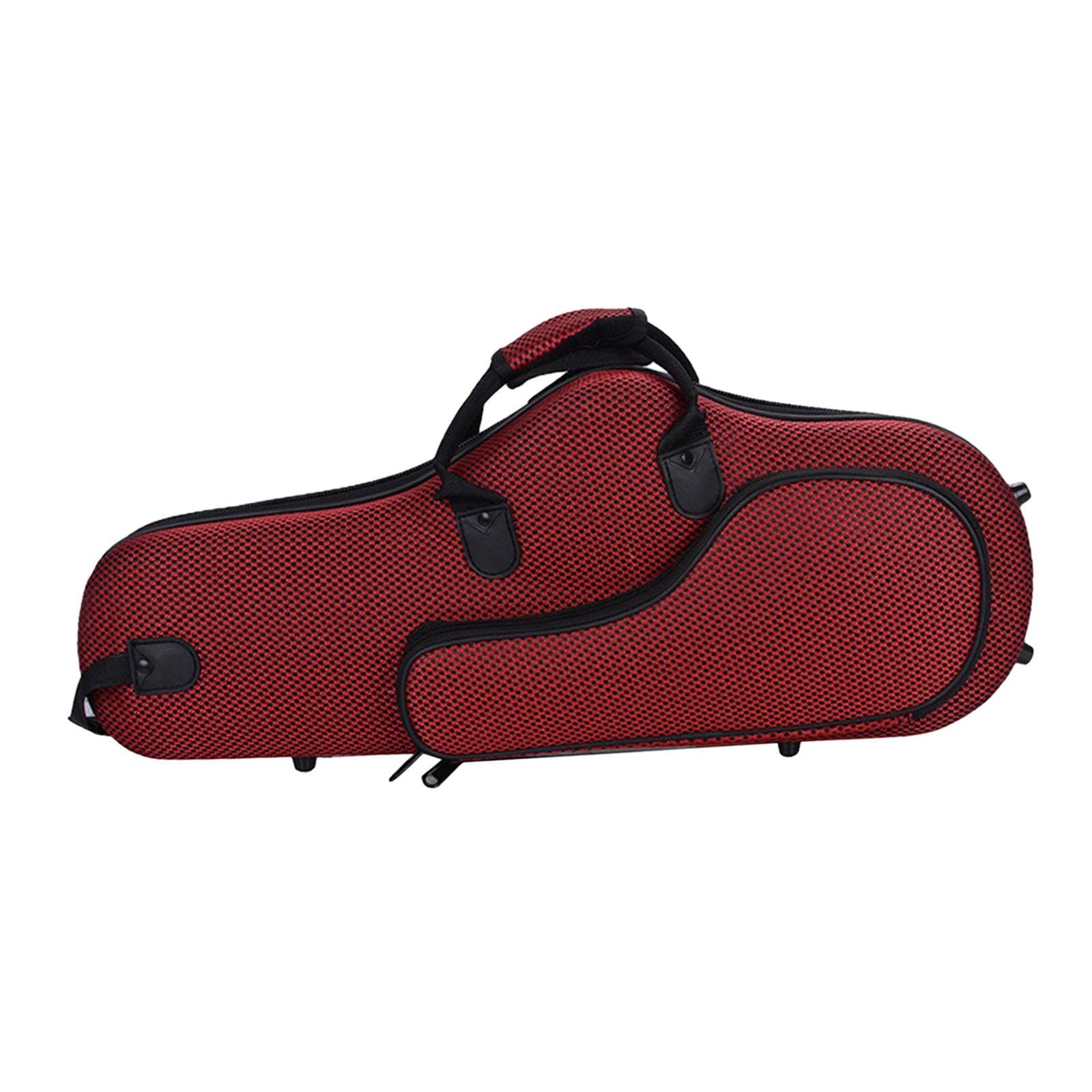 perfeclan Bolsa para saxofón Bolso de mano para saxofón Funda para saxofón alto Bolso de hombro con cremallera Estuche acolchado para transporte de instrumentos, Rojo