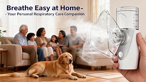 Miniatura 2 de Máquina nebulizadora para veterinarios, portátil de mano 2026 de malla, inhalador de vapor de niebla fría, viaje o uso diario en el hogar,