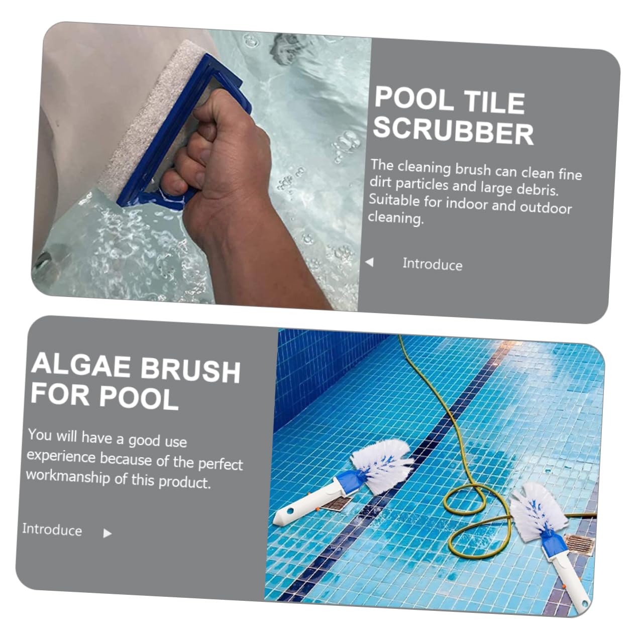 ibasenice 2piezas Cepillo De Limpieza para Piscinas Cepillo De para Piscina y Esquinas Material Duradero