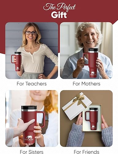 Miniatura 2 de Vaso de 40 onzas con asa y pajillas, grabado, regalos personalizados, grandes regalos para mamá, regalos para profesores para mujeres, taza de café