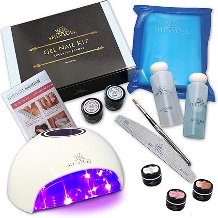 Amazon Co Jp 限定セット16w Shinygel シャイニージェル ジェルネイル Led スターターキット 16w Ledランプ 定番カラー3色付 カラージェル3色付き 出荷予定日の12時までにご連絡いただければ変更もできます ビューティー