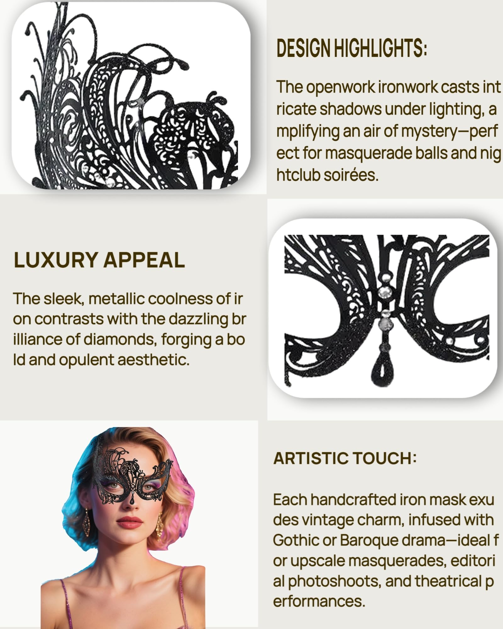 Couple Masquerade Masks Set Venetian Party Mask Halloween Mask Mardi Gras Masquerade Mask for Women Men (Silver-Black)