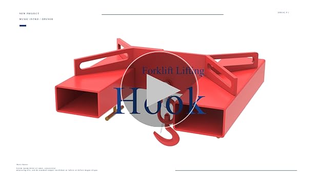 ELITEWILL Forklift Lifting Hook with Red Powder Coating