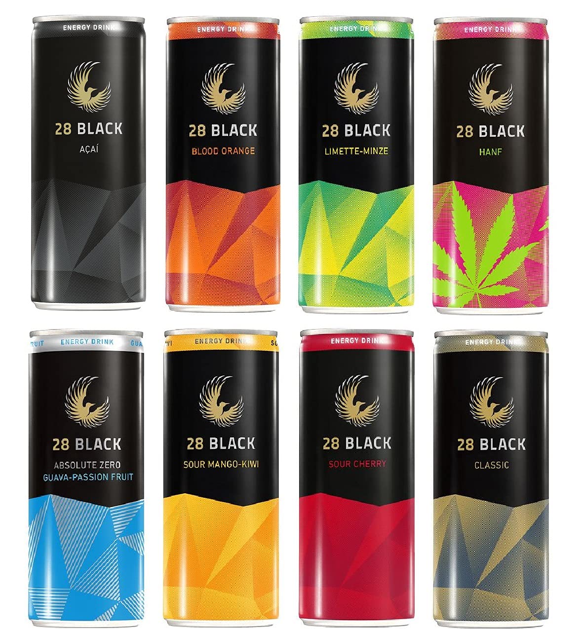 28 Black Hanf Acai Cherry Zero Mango Limette Blutorange Guave 24 x 0,25 ltr 6€ EINWEG Pfand