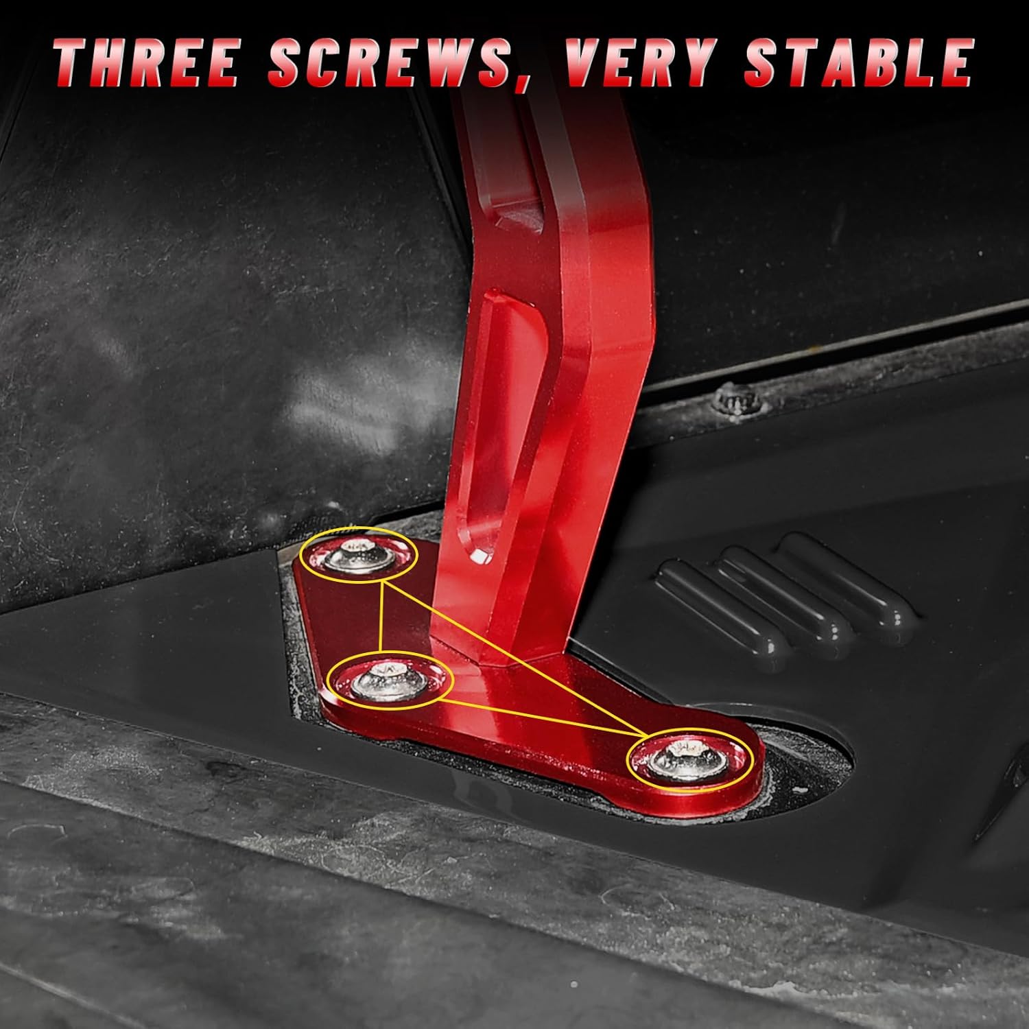 Upgraded Rear Trunk Engine Hatch Bracket,Lift Support Rod Base fit for Corvette C8 Stingray Z06 Z51 2020-2025,Rear Hatch Lift Hydraulic Hood Shocks Struts Brackst Replacement,Aluminum,Red