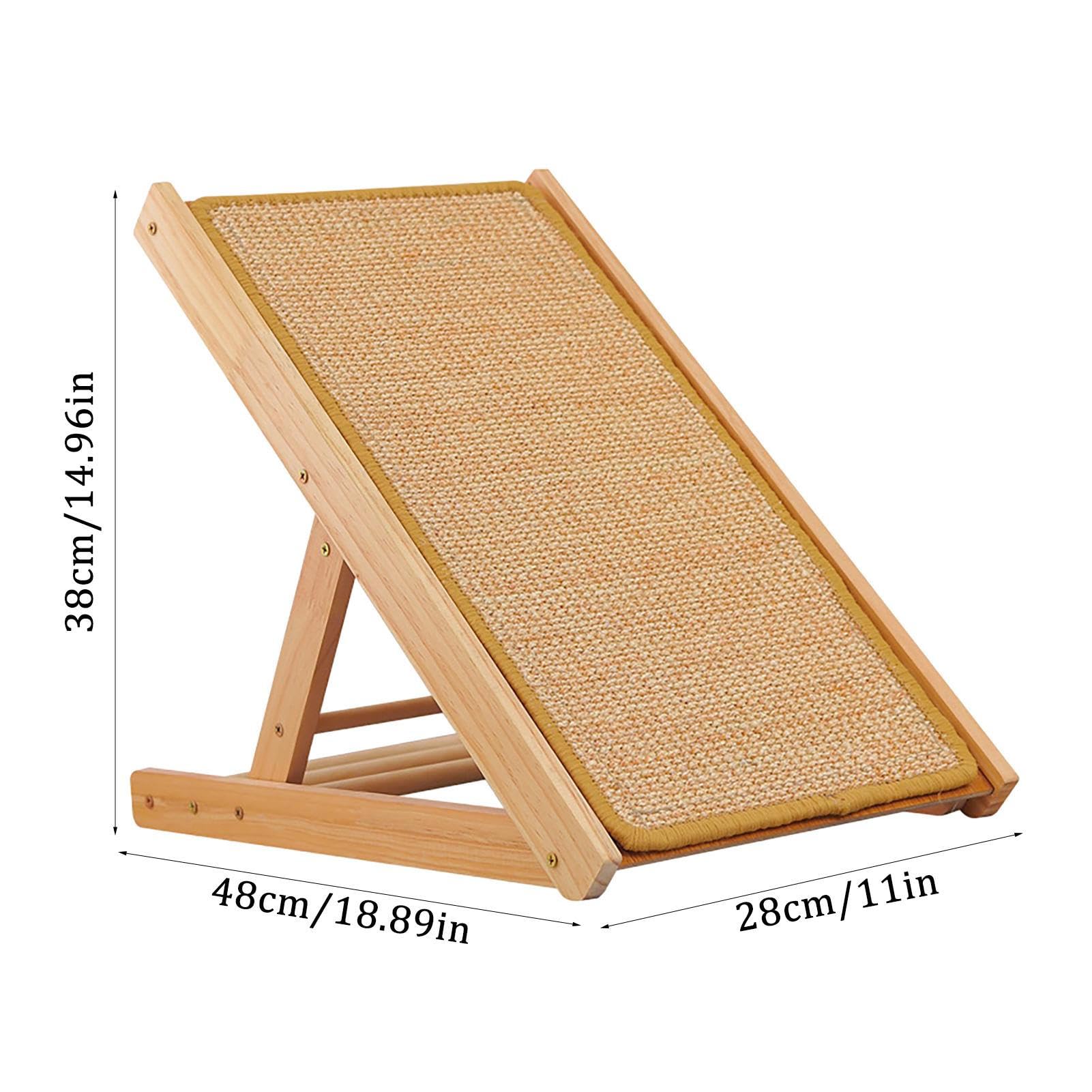 Rascador de Sisal y Rampa Duradera para Gatos de Interior con Cama Ajustable de Tres Alturas Diferentes