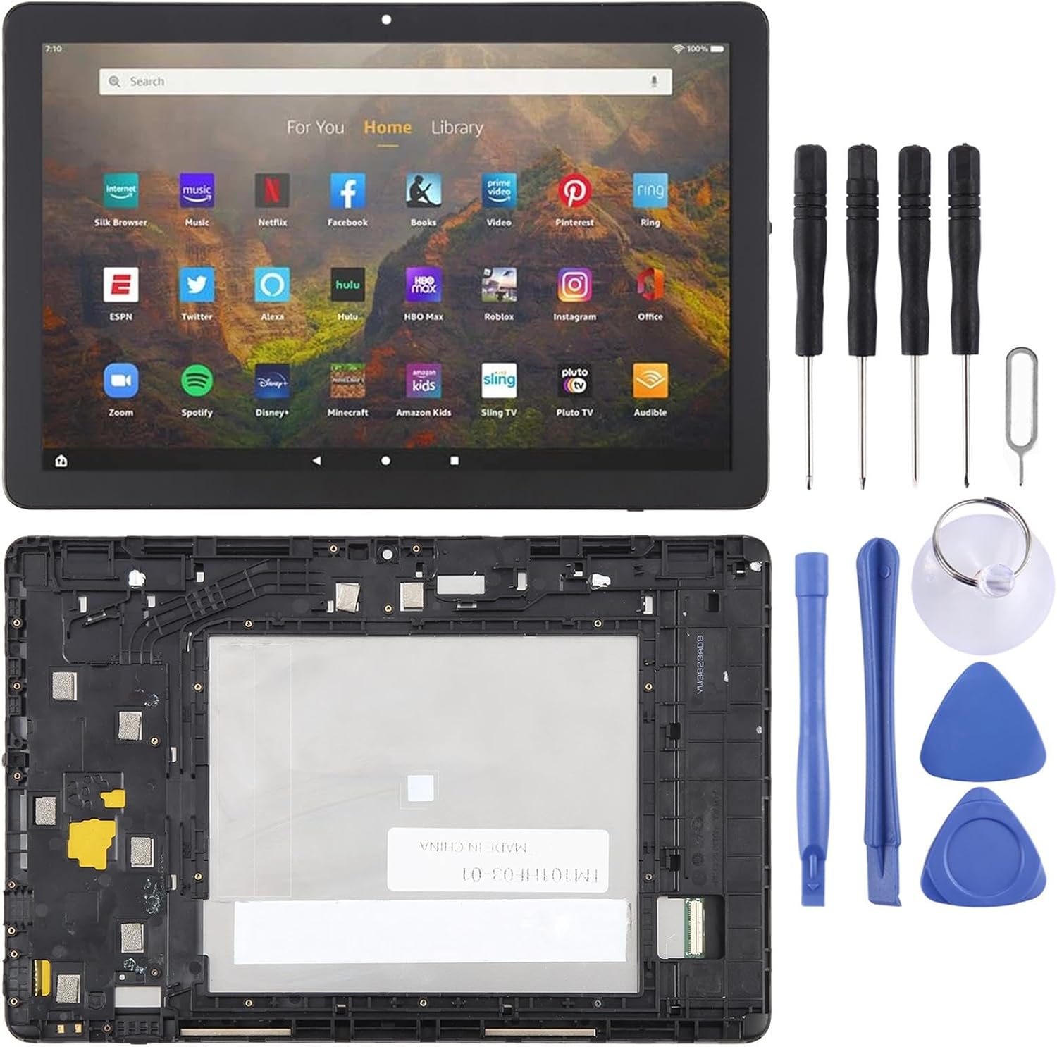 Daguys for Amazon Kindle Fire HD 10 2023 LCD Screen Digitizer Full Assembly with Frame