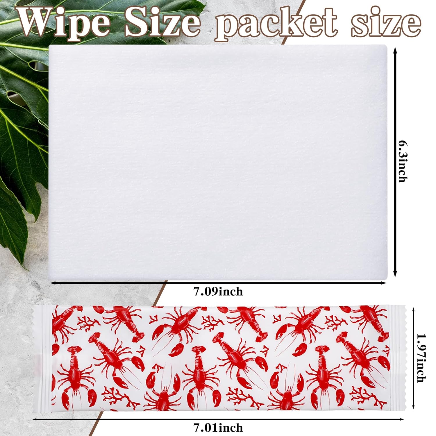 250 Pcs Lobster Wet Wipes Bulk BBQ Hand Wipes Individually Disposable Cleaning Wrapped Hands Grill for Outdoor Barbecue Picnics Crawfish Seafood Boil Catering Restaurant Summer Supplies