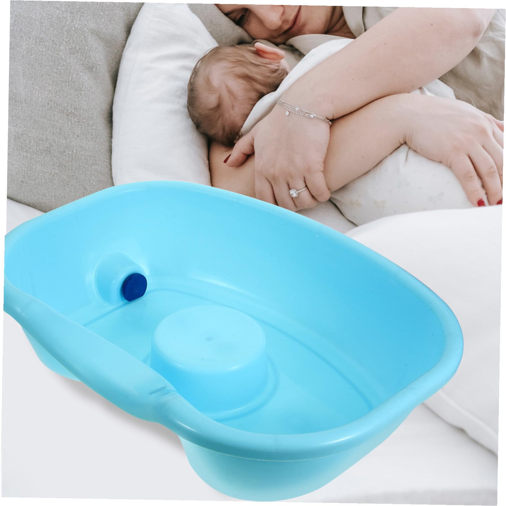 Bacinella Lavatesta in Plastica, Lavacapelli per Anziani | Lavare i Chioma da Sdraiati, Design Ergonomico, Adatta a Spalle e Collo, Uso Domestico