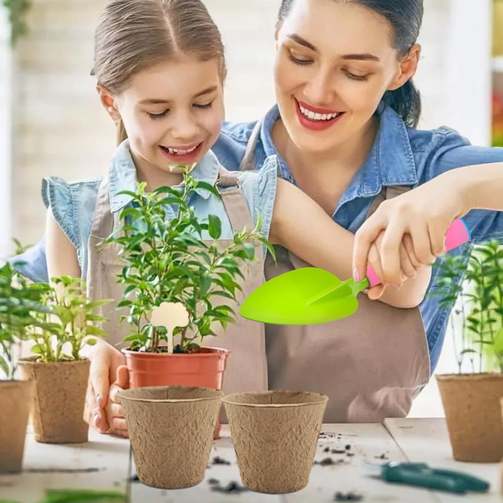 Juego De Herramientas De Jardín Para Niños Maceta Rastrillo Pala Delantal