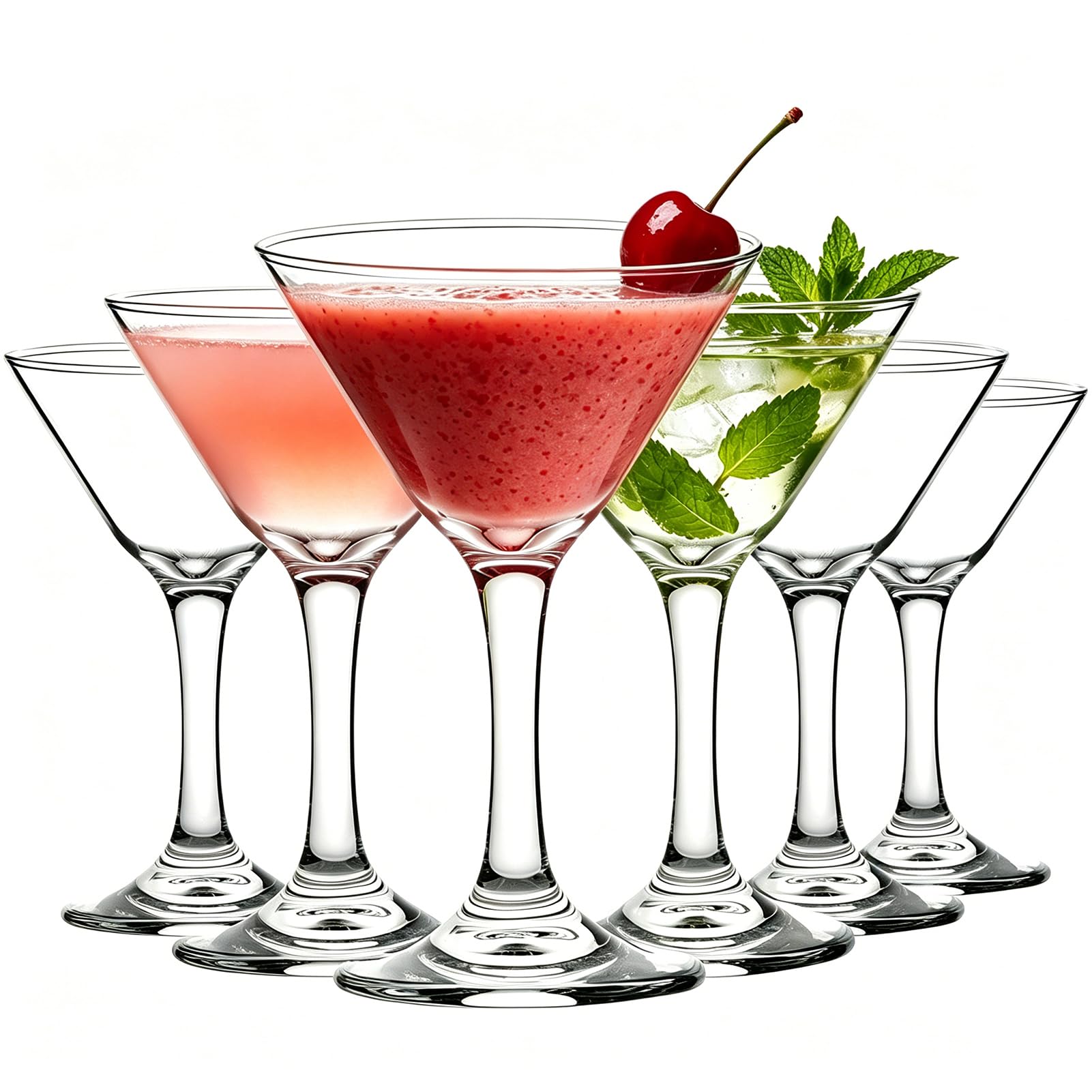 Vasos de martini en caja de regalo elegante juego de 6 copas artesanales para cumpleanos