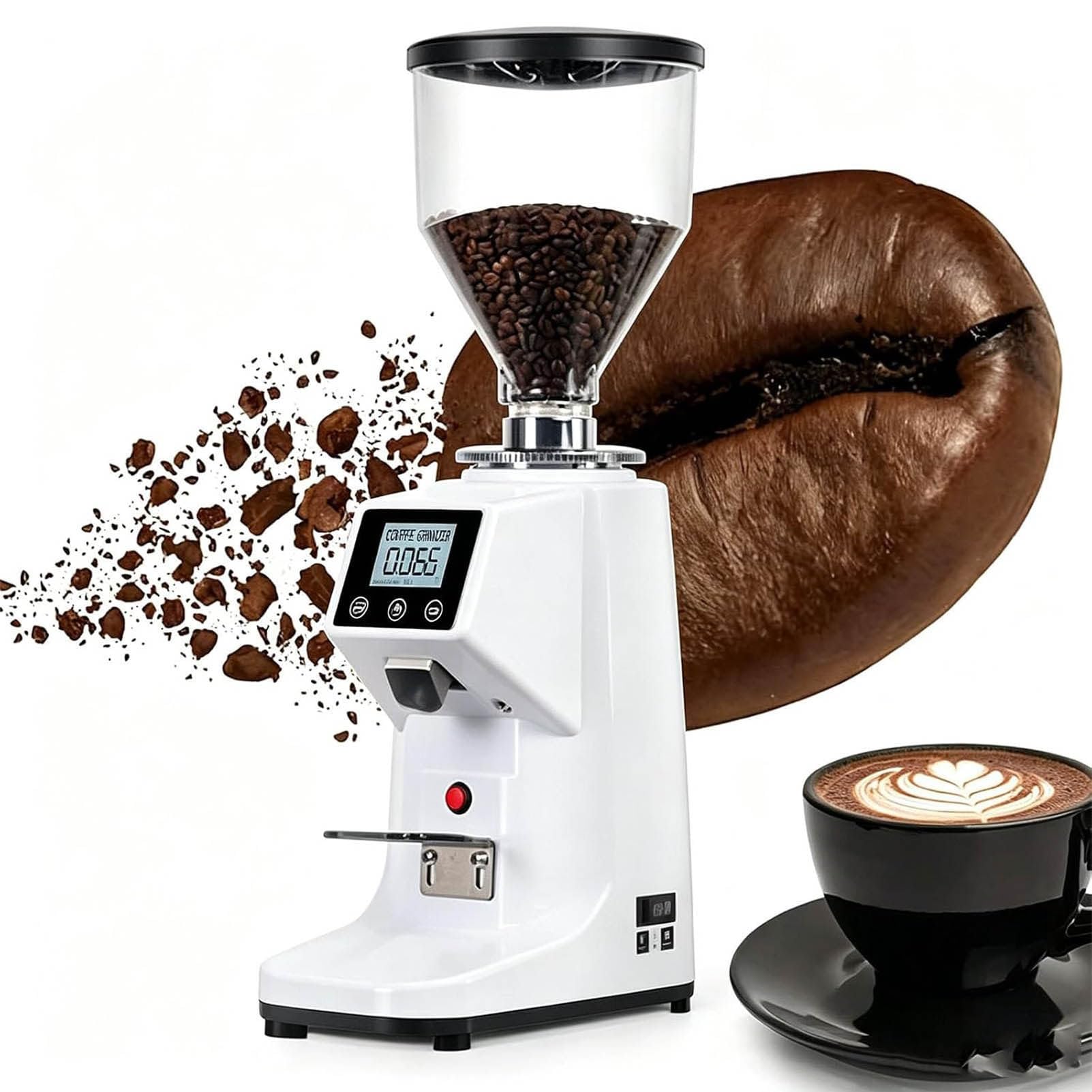 Macinacaffè Automatico per caffè, 19 Grana Personalizzabile white-1500ml