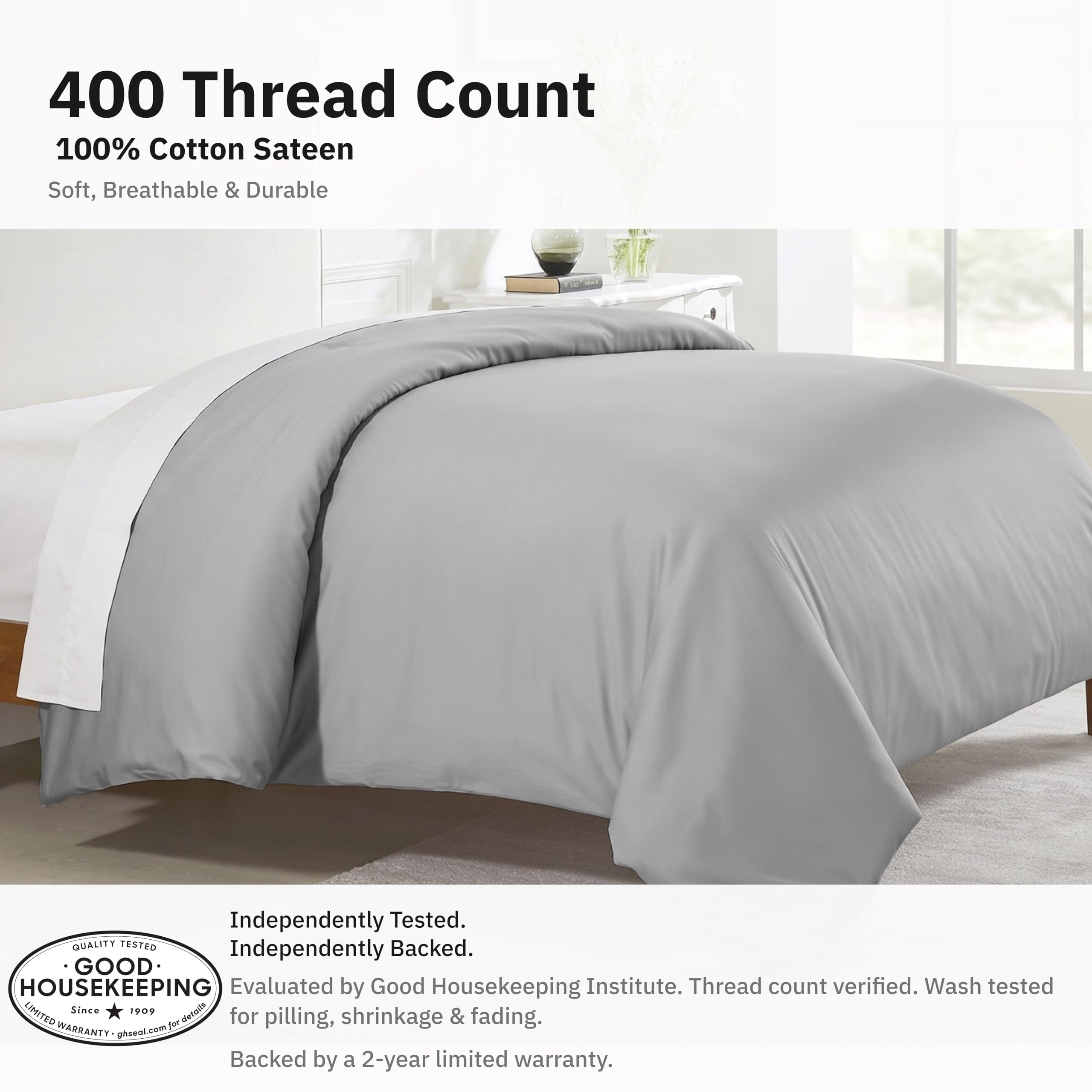 Amazon.com: California Design Den 100% Cotton Sateen Duvet Cover