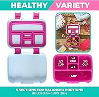 Vista 5 de Bento Lunch Box with Stainless Steel Thermo, Matching Insulated Lunch Bag and Ice Pack Set for Girls, Kids, 5 Divided Compartments, Snack Container