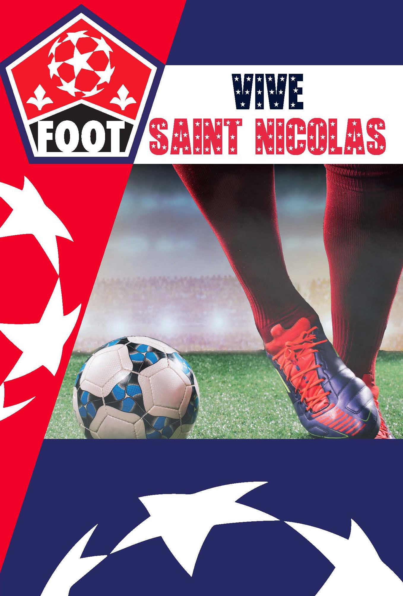 Grußkarte Zum Nikolaus (6. Dezember) – Lustiges Fußball-Design, 12 X 17,5 Cm, Mit Umschlag, Made In France