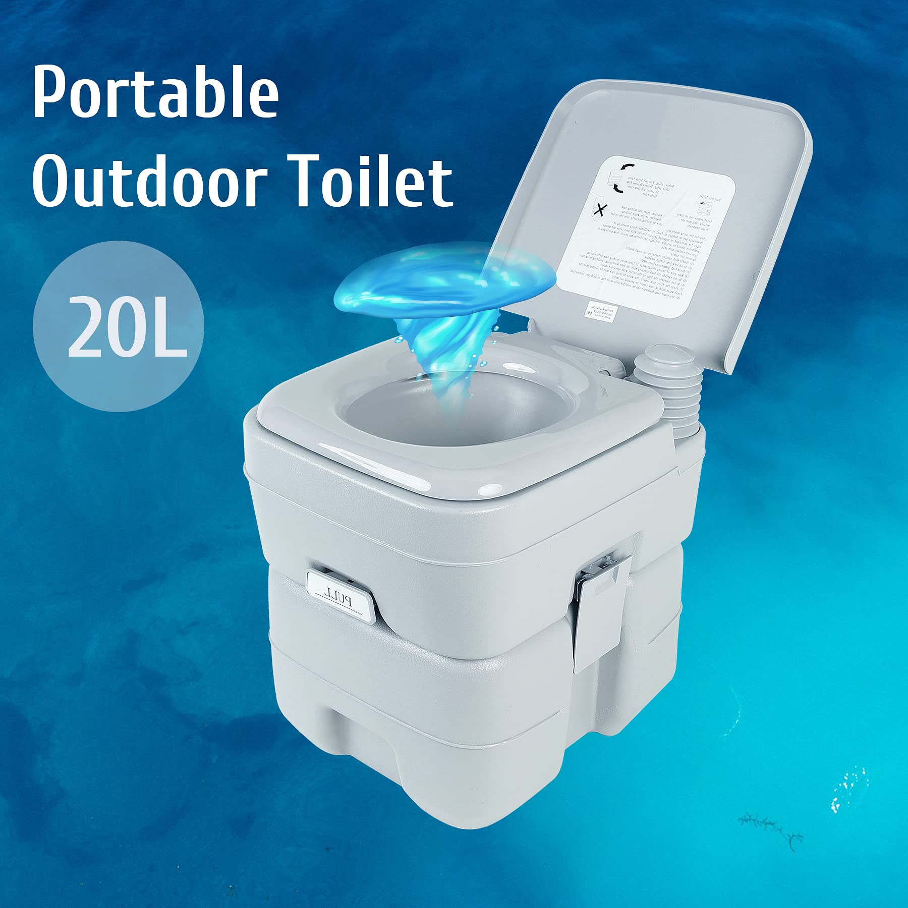 DARTMOOR Toilette da Campeggio WC Portatile con Serbatoio Rimovibile WC Chimico da Viaggio per Camper, Furgoni, Barche (20 L)
