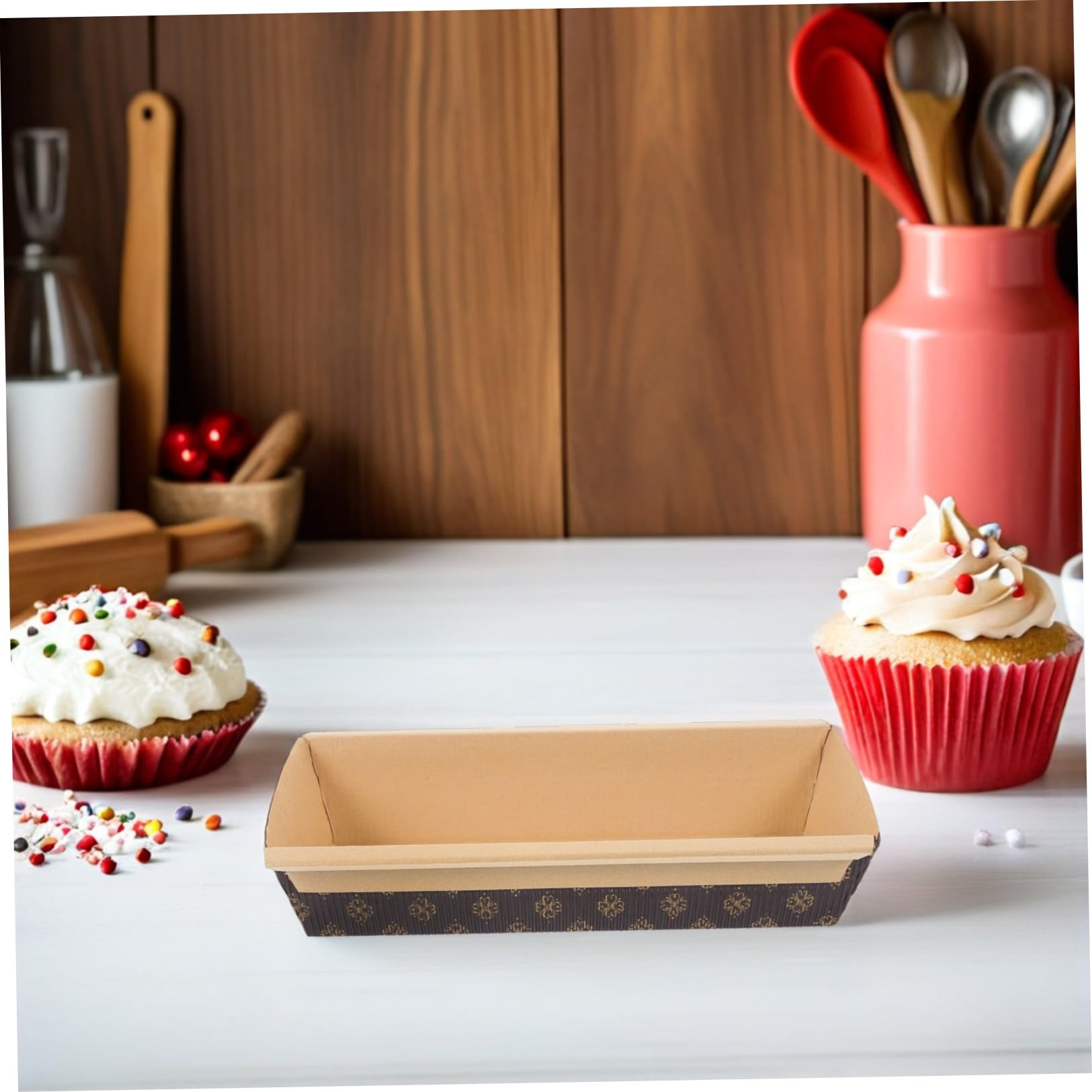 Zerodeko Moldes de Papel Desechables 50 Piezas para Pan Rectangulares para Hornear Moldes de Papel Antigrasa Fáciles de Limpiar Aptos para Horno para Cocinas Familiares y Uso Doméstico