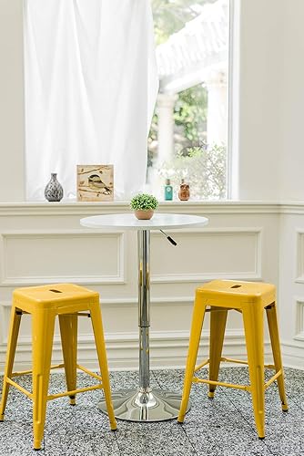 Miniatura 9 de Taburete Vogue Furniture Direct de 24 pulgadas, taburete de metal sin respaldo, taburete alto para encimera de interior o exterior con asiento