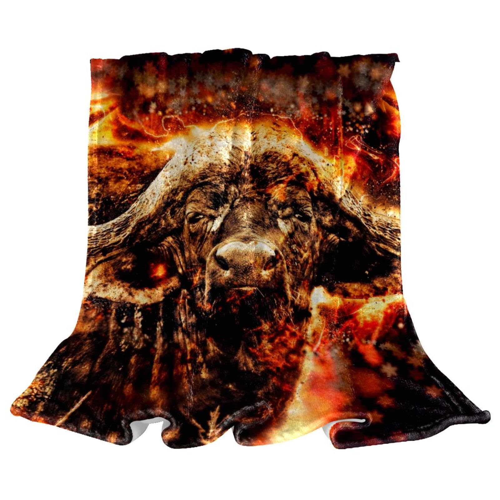 Couverture polaire bétail de feu plaid microfibre douce jeté de canapé chaud 150x130