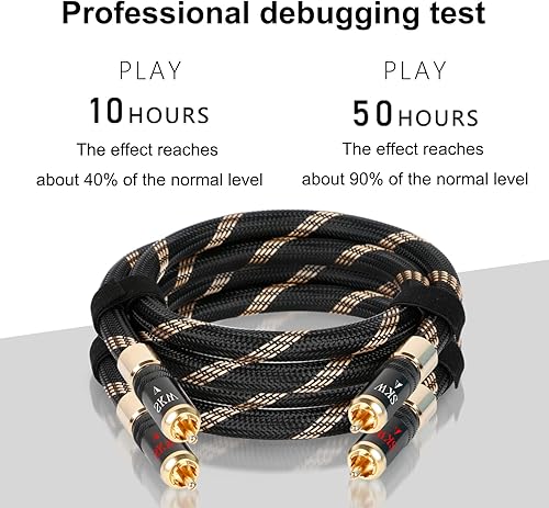 Miniatura 6 de SKW Audiophiles Lock RCA Cable 2RCA macho a 2RCA macho HiFi Cable de interconexión con diámetro 0.315 in 3.2ft1M
