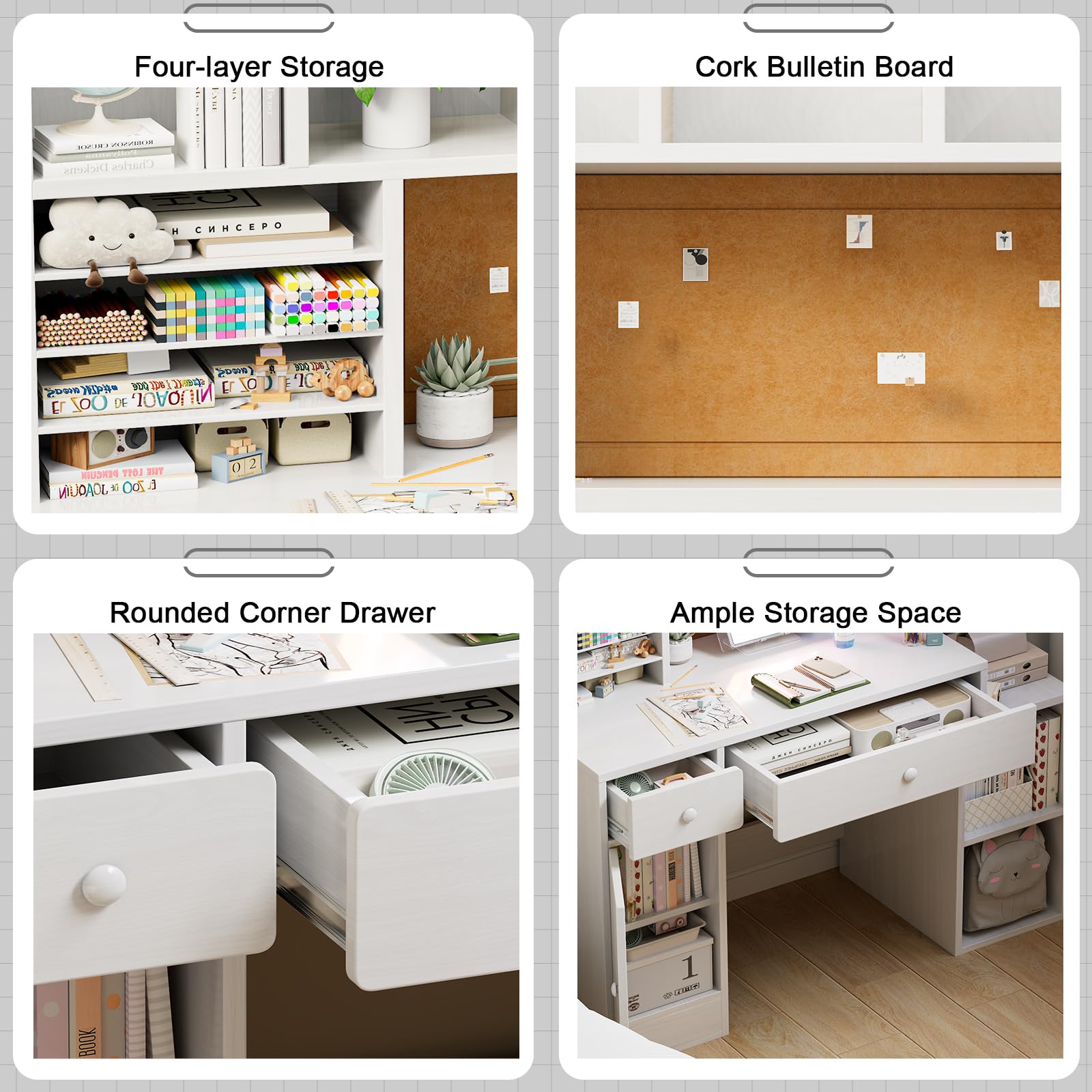 Wooden Desk UTEX Kids Desk And Chair Set, Study Desk For Kids With