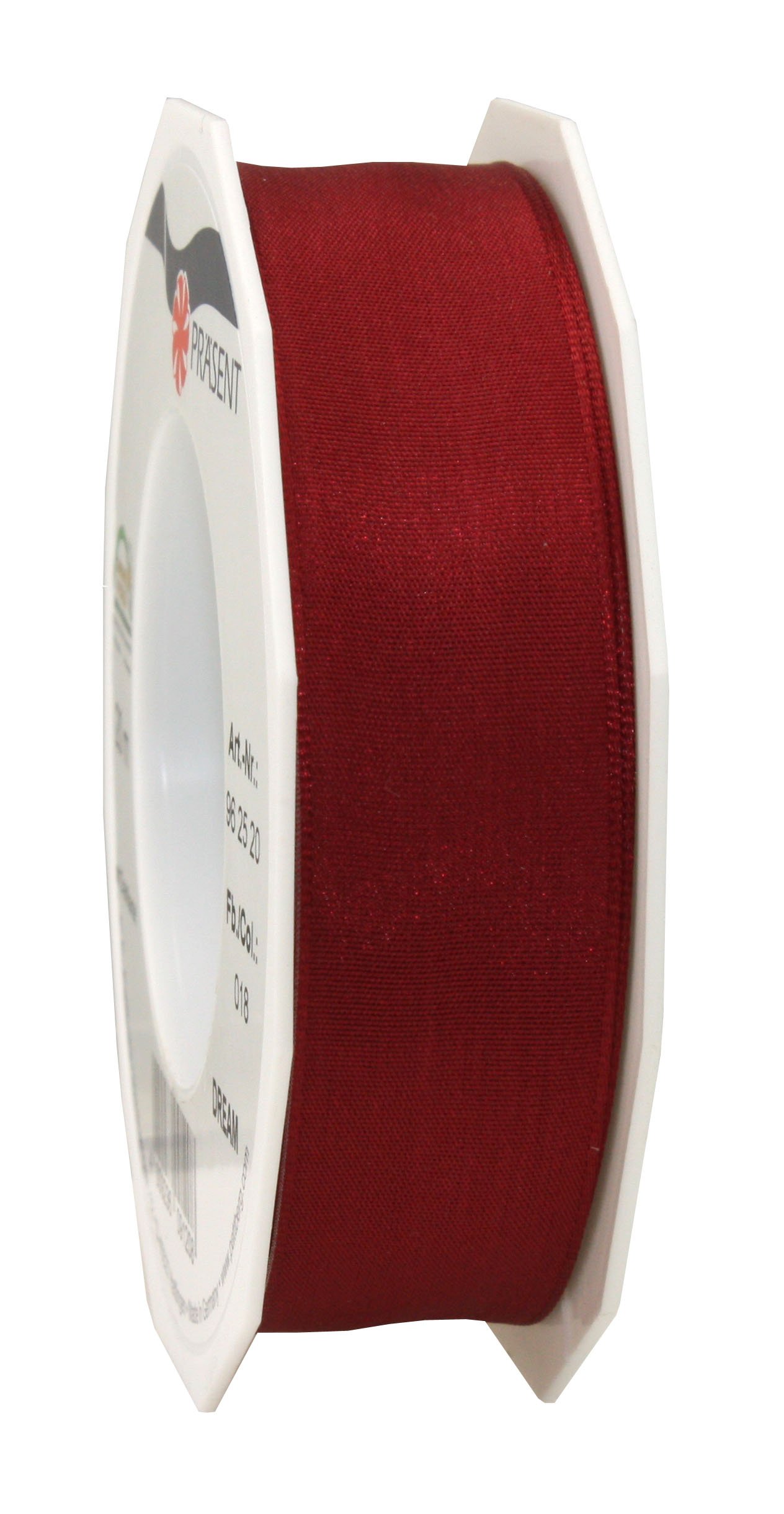Prasent 25 mm Wired Dream Ribbon, Mars Red