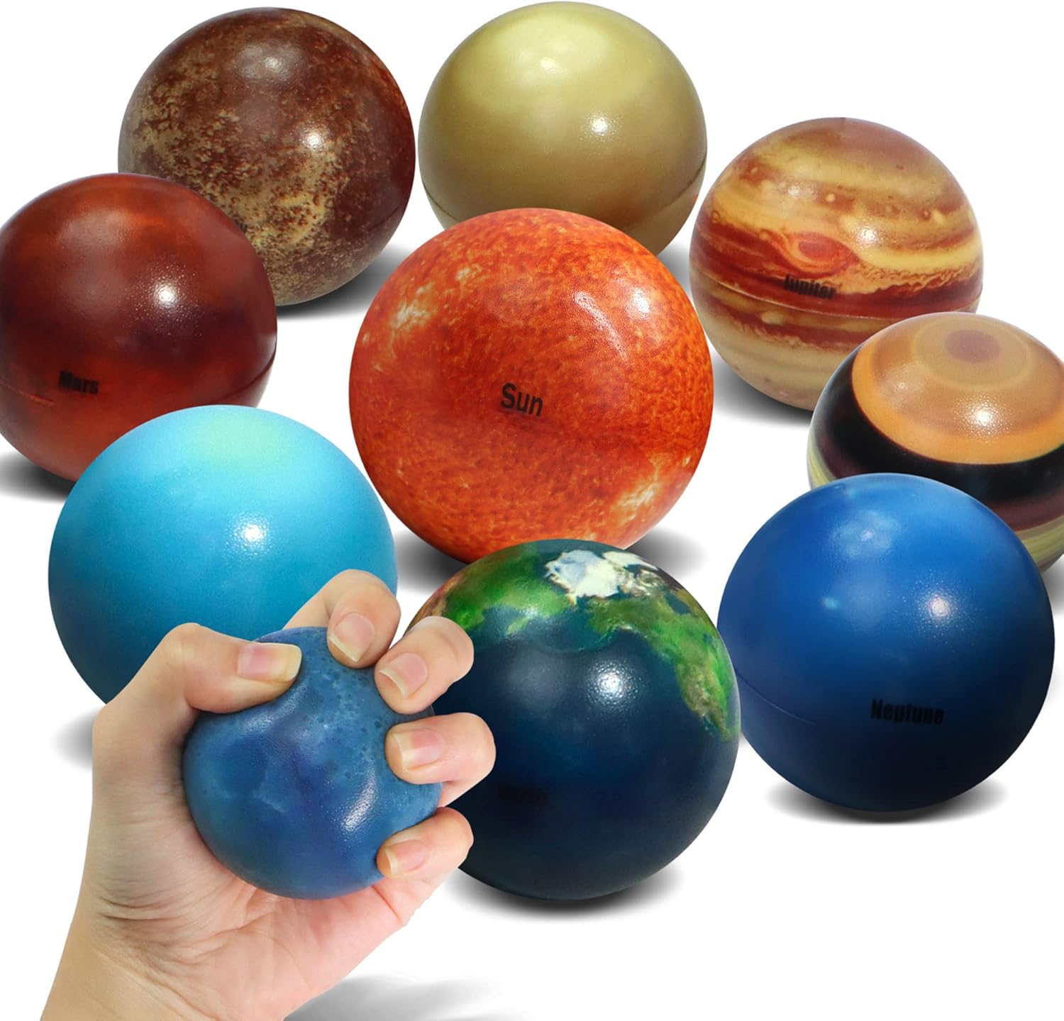 Goodern Solar System Model - Astronomy Planet Toys for Kids - Educational Space Themed Bouncy Balls