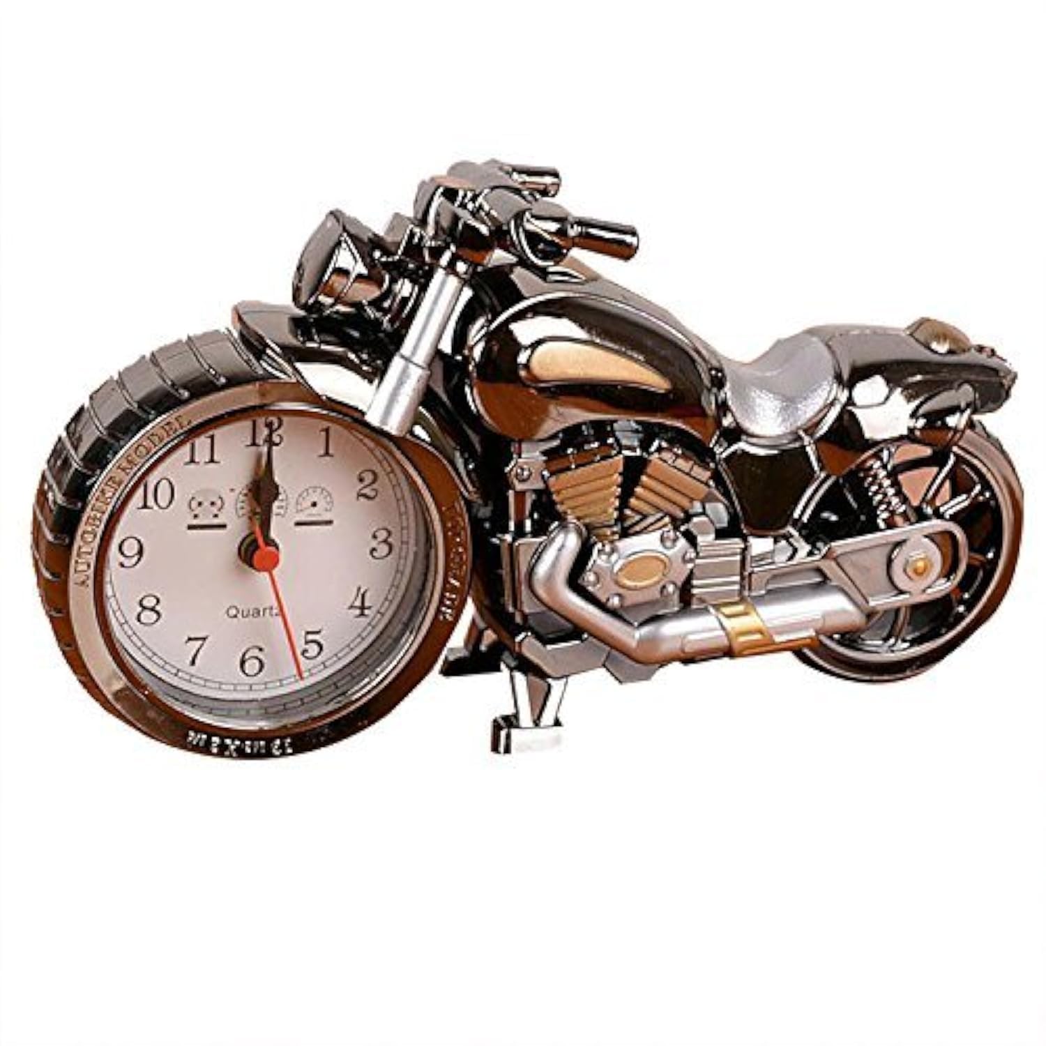Vintage Mini Motorcycle/Bicycle Model Alarm Clock Battery Powered Desk Shelf Clock Creative (Motorcycle Model)