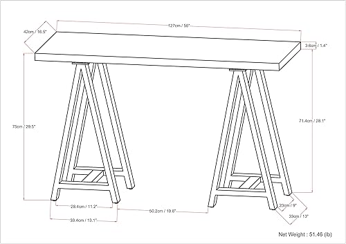 Miniatura 38 de SIMPLIHOME Sawhorse - Mesita de noche de madera maciza de 24 pulgadas de ancho, moderna, industrial, color gris envejecido, para sala de estar y