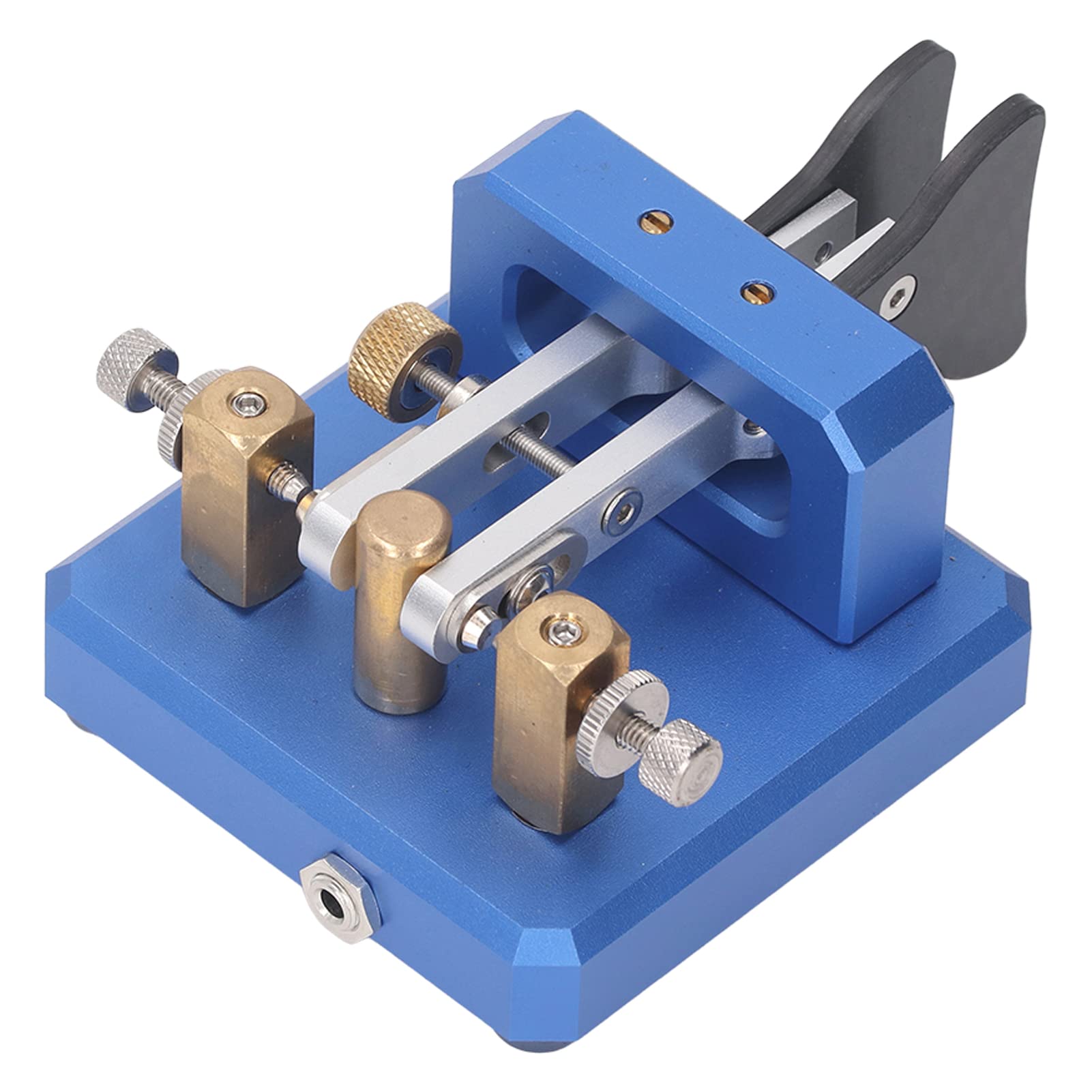 Chiave codice Morse Doppia paletta Chiave telegrafica CW automatica Strumento chiave codice Morse Acciaio (Blu)
