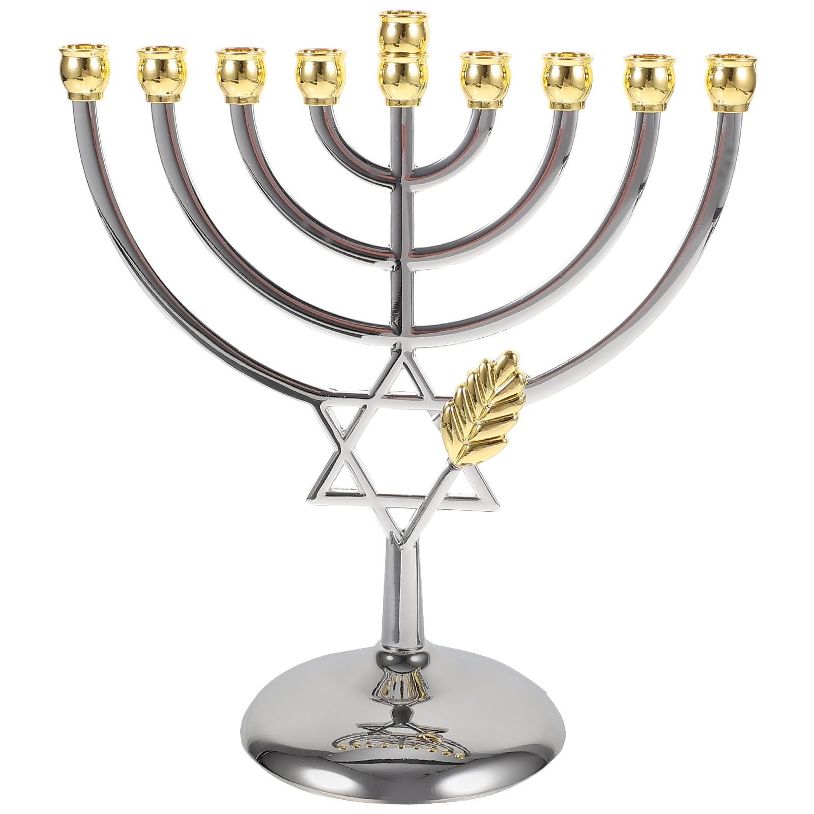 Traditional Classic Hanukkah Menorah 9 Branch Candlestick Candle Holders Metal Craft for New Year Festival Home Decoration