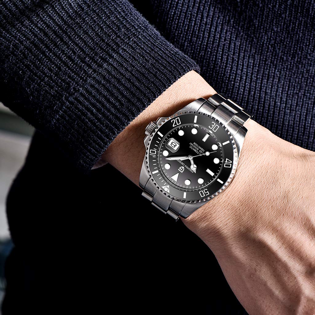 Pagani Design Elegante Herren Automatik Mechanische Uhr 43MM Japan NH35 Automatikwerk Aufziehen Keramik Lünette Edelstahl Wasserdicht Business Sport Armbanduhr Datum