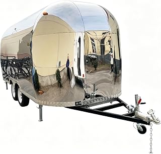 Customizable Stainless Steel Food Trailer, Modular Mobile Kitchen with BBQ Grills, Deep Fryer, Griddle, Refrigerator and 3 Compartment Sink, Food Truck Trailer for Burger, Pizza, Taco Business