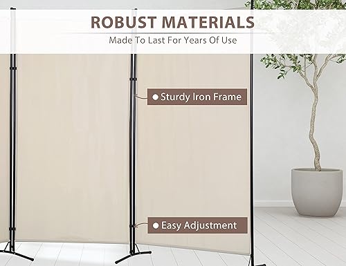 Miniatura 13 de Divisor de habitación de 3 paneles, separadores de pared de oficina portátiles plegables con marco de metal, pantalla de privacidad para separación