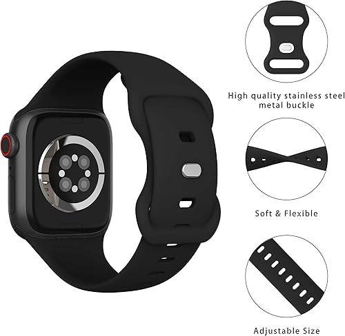 Miniatura 3 de ADCNLG Correas deportivas compatibles con Apple Watch Band de 1.49, 1.57, 1.61, 1.65, 1.73, 1.77 y 1.73 pulgadas, correa de silicona suave