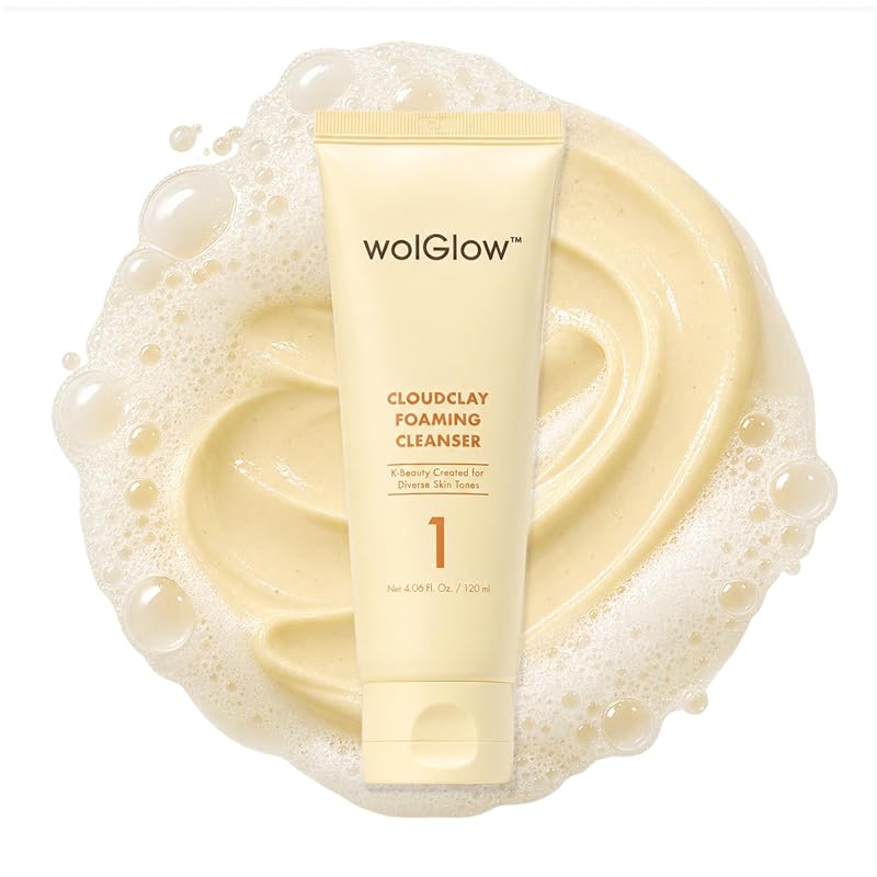 WOLGLOW CLOUDCLAY Limpador facial espumante com argila de caulim, vitamina C e extrato de espinheiro-marítimo