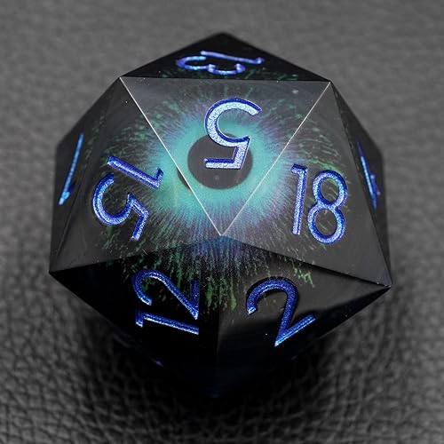 Sharp Edge - Juego de dados de resina de globo ocular, 1.76 pulgadas de núcleo líquido Dungeons and Dragons D20 con funda de regalo, juegos de dados
