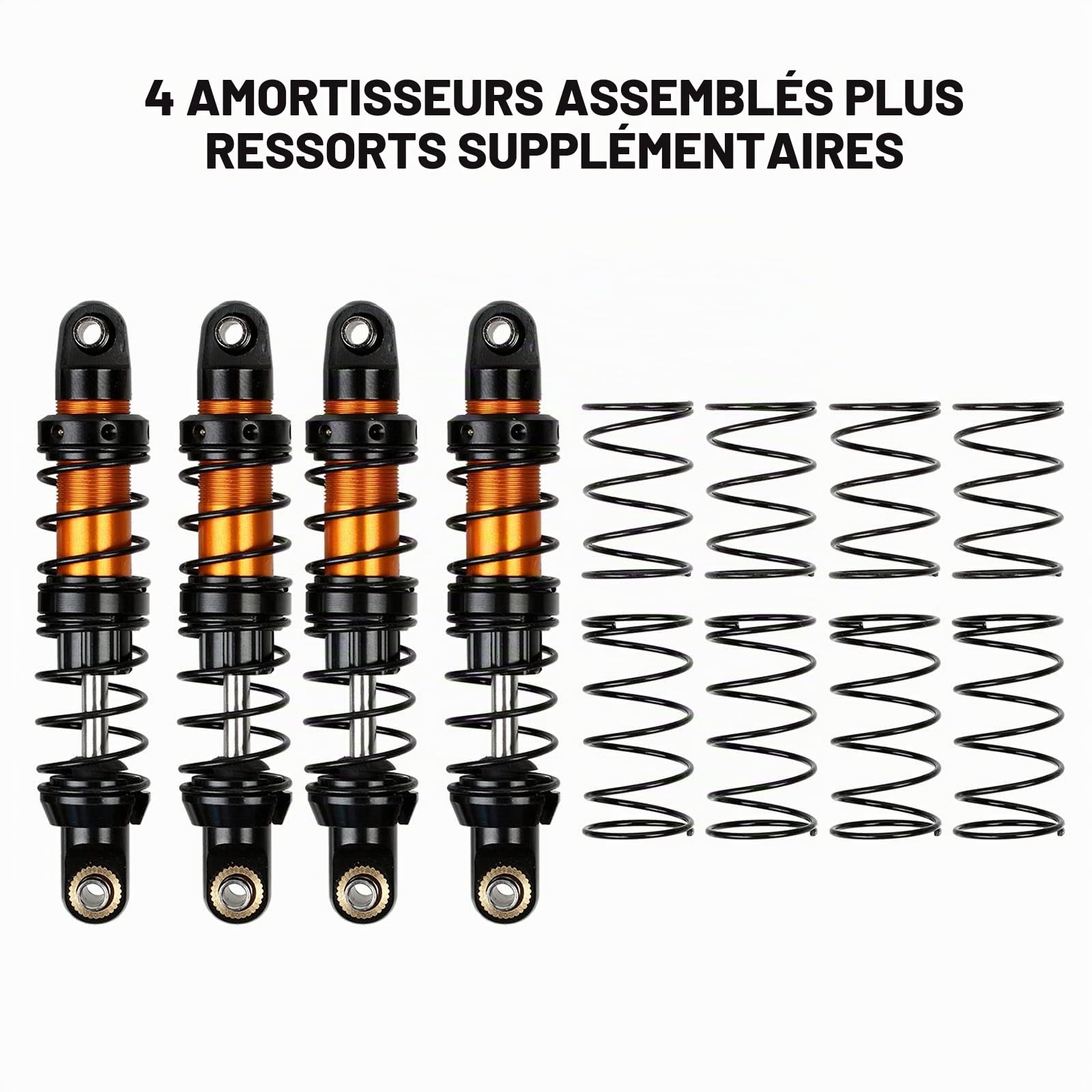INJORA RC Amortisseur 4pcs RC Accessoire RC Shock Absorber pour 1/10 RC Crawler Car Axial SCX10 90046 AXI03007 TRX4 TRX6 (70mm)