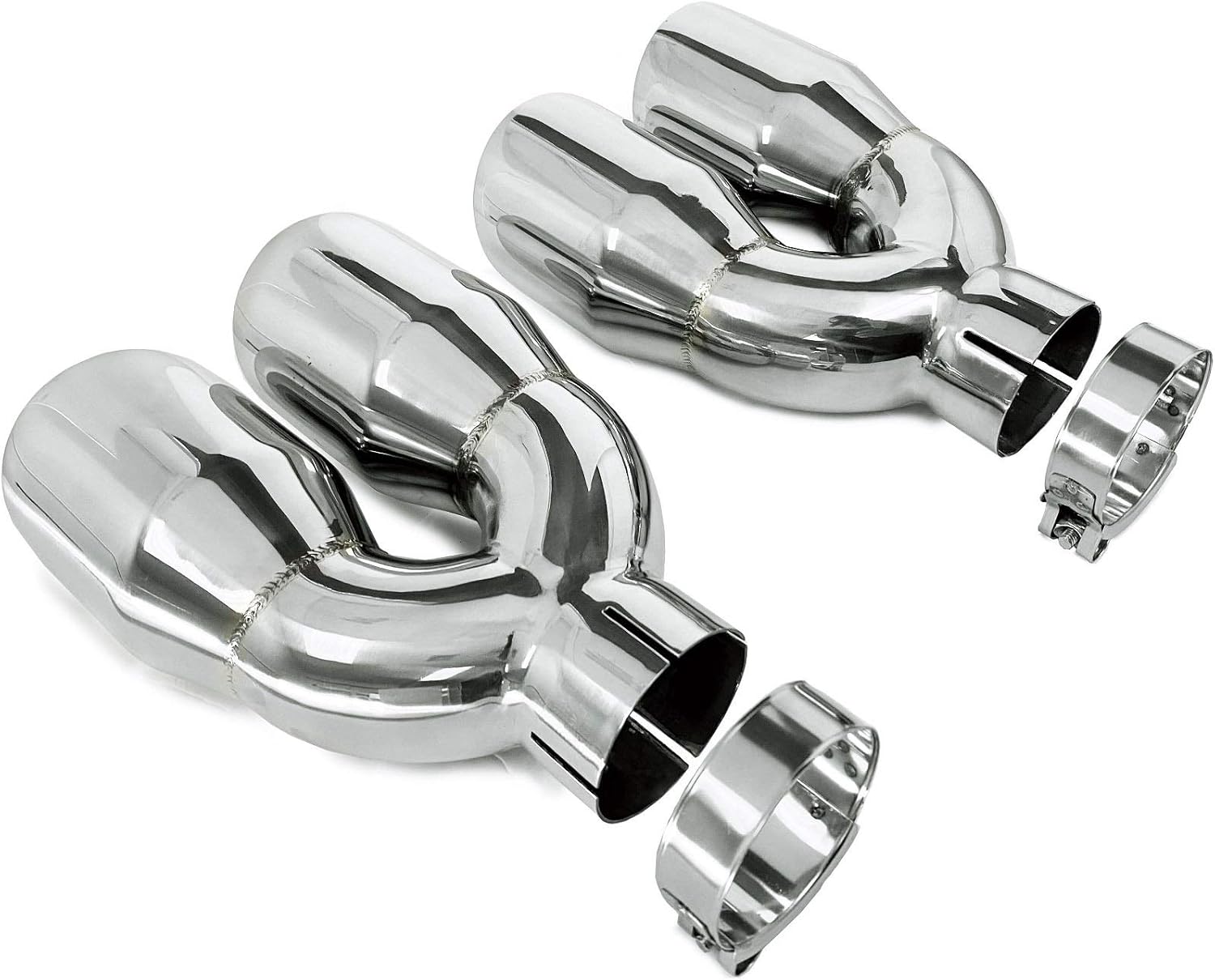 Northeastern Exhaust | Stainless Steel Pair of Universal Dual Exhaust Tips (2.5" Inlet x 3.5" Outlet x 9.5" Long) | Automotive Replacement Part