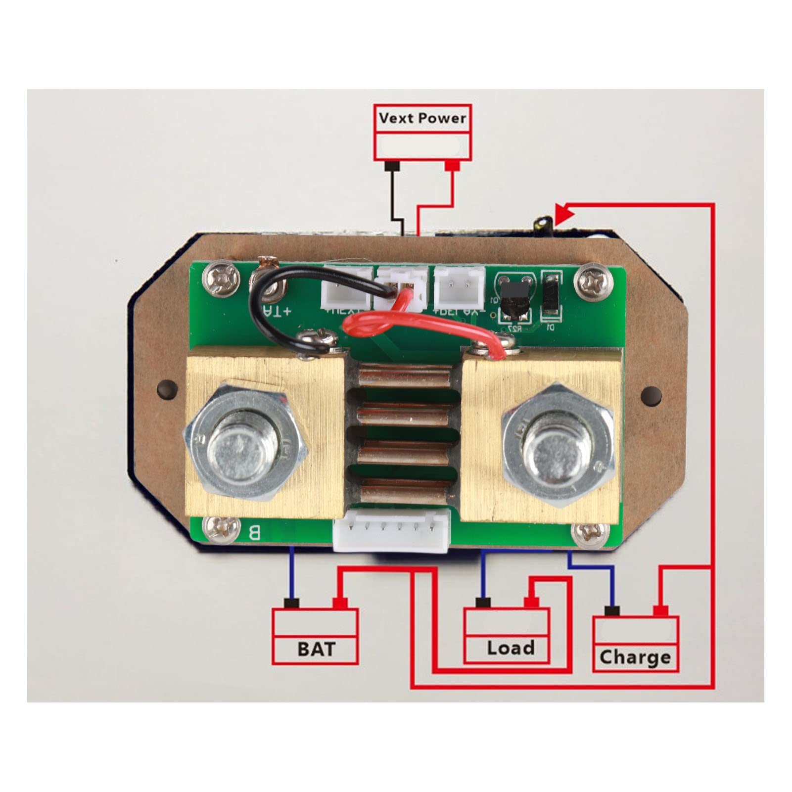 Pissente Probador Multifuncional ABS PCB Medidor de Potencia Probador de Batería 0,01 A 500 V 0 A 1000 A Monitor de Temperatura LCD Bidireccional para Usuarios de Carga y Descarga de Batería (500A)