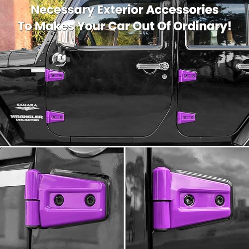 Miniatura 3 de Cubierta de bisagra de puerta, accesorios exteriores para Jeep Wrangler JK JKU Sport Rubicon Sahara X Unlimited de 2 puertas y 4 puertas 2007-2018